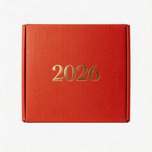 Caja de Calendario Bo Ren 2026, Papel Corrugado Rojo, Estampado en Caliente Personalizado, Embalaje de Regalo, Diseño Plegable - Product Image 4