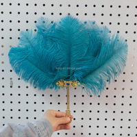Éventails en Plumes d'Autruche Teintées de Qualité Supérieure, Grands et Doux, Pliables à Main, pour Demoiselles d'Honneur, Décoration de Mariage et Événements