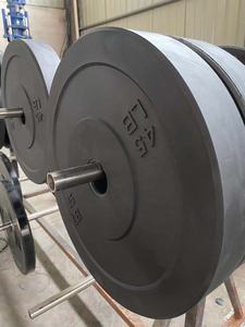 Plaques de pare-chocs en caoutchouc noir vente en gros Lbs Disques de poids de gymnastique 5kg 45lb Plaques de poids pour la compétition Logo écologique - Product Image 6