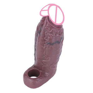Nuevo diseño Anillo para el pene Condón Sensación <span class=keywords><strong>de</strong></span> piel Textura Realista Pene Manga con silicona vaginal Retraso masculino Eyaculación Juguetes sexuales - Product Image 3