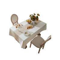 Nappe Aodu gris ardoise avec chemin de table intégré, motif chevrons, bord à franges, rectangulaire, pour décoration de salle à manger, vente en gros usine