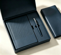 Ensemble de carnets d'affaires personnalisés avec reliure thermique, couverture en cuir PU gaufré sergé, emballage coffret cadeau, cadeau d'affaires, directement de l'usine