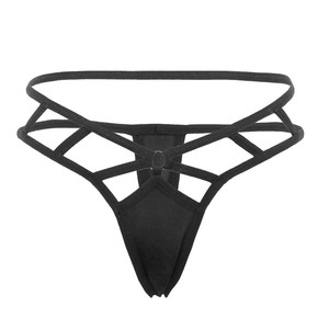 Lencería sexy de mujer, negra, con tiras y aberturas, de spandex, para uso íntimo. - Product Image 4