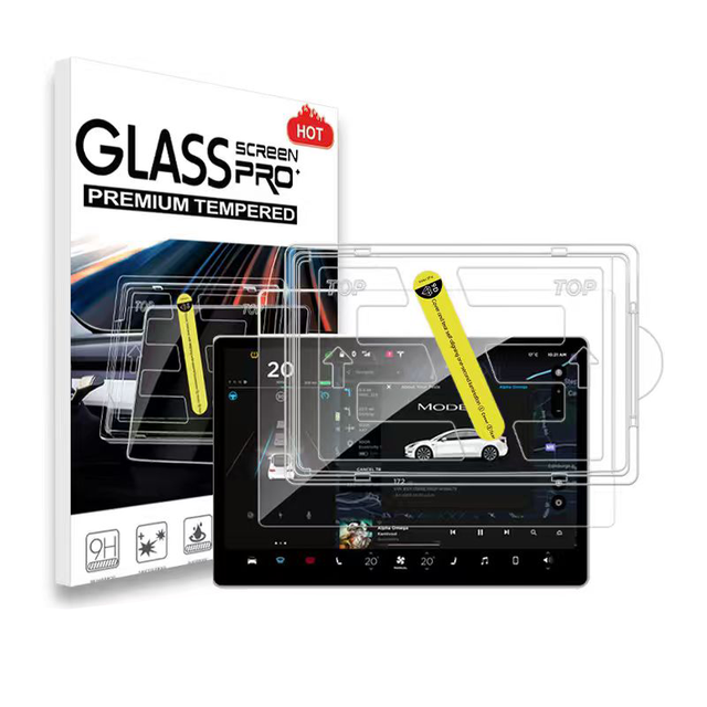 Anti-Scratch Explosion-Proof 9H Tempered Glass Car Navigation Screen Protector Fast Installation Kit for Tesla Model 3 X Y S