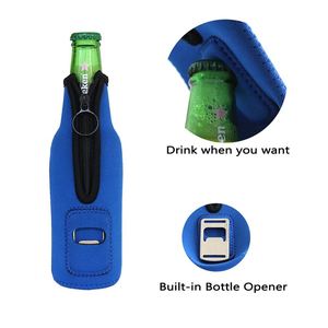 Neoprene <b>Can</b> <b>Cooler</b> S Insulated Holder With Bottle Opener and Zipper Beer Sleeves - Product Image 2