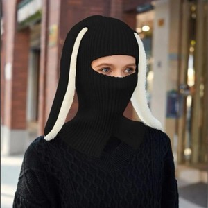 Bonnet tricoté unisexe 2026 avec logo brodé et écharpe à capuche chaude pour le sport – Modèle lapin pour <span class=keywords><strong>femme</strong></span> - Product Image 2