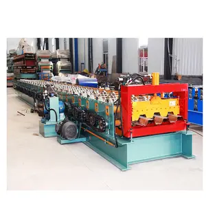 Floor decking Steel Structure Metal 688 Deck Roll Forming Machine EXPORT roofing tile making machinery