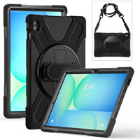 Étui de tablette en silicone antichoc à 3 couches pour Samsung Tab S10 FE Plus 13.1 X620/X626B avec béquille rotative à 360 degrés