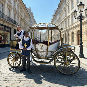 Chariot de mariage électrique Cendrillon avec de magnifiques lumières, fabricants de calèches royales - Product Image 1