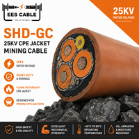 Câble d'alimentation portable SHD-GC MINING 25 kV 3 conducteurs en cuivre étamé avec gaine EPR CPE, câble de traînage robuste 2-4/0 AWG TPU CPR résistant à l'huile