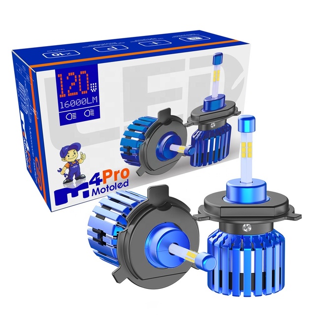 Motoled Led Headlight Bulb H4 HS1 H7 P15D H6M AC DC 120W 16000LM High Low Beam for Motorcycles Car Offroad ATV UT
