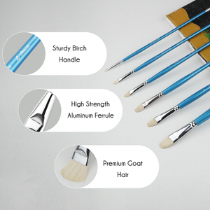Pinceles Profesionales para Acuarela y Gouache con Mango de Abedul y Pelo de Cabra, Pincel de Acuarela con Mango de Madera para Artistas - Product Image 3