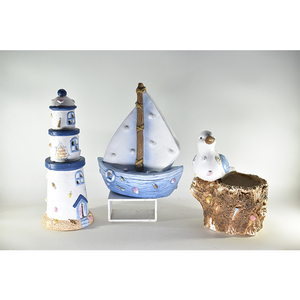 Nuevo diseño de artesanías de resina, velas solares oceánicas, faros y escultura de playa de pájaros para decoración de temática náutica - Product Image 1
