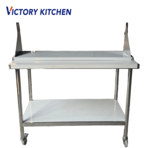 VICTORY KITCHEN - Estante de Pared Plano de Acero Inoxidable Plateado de Alta Calidad, Estante Superior e Inferior para Gabinete, Capacidad de 100 kg, para Restaurante - Product Image 1