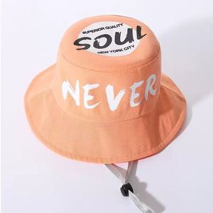 Estate all'aperto Unisex 2-8 anni bambini in cotone 100% massello stampa personalizzata Logo ragazzo cappello a secchiello con stringa - Product Image 4