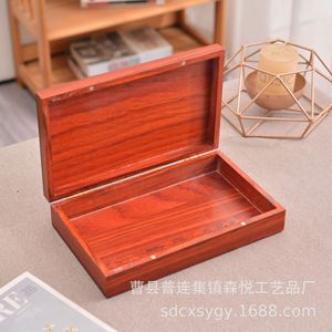 Caja de joyería de madera con tapa abatible retro, 18x10x5cm, organizador de almacenamiento con cierre magnético para colgantes y documentos, hecho en Shandong - Product Image 1