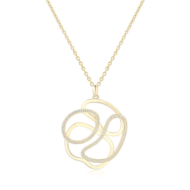 Wholesalers 925 Sterling Silver Shiny Gold Jewelry China Woman Fashion Jewelry Set New Trending 18K Real Gold Necklace Pendants