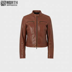 Chaqueta de cuero para mujer de tela suave de alta calidad hecha a medida, chaqueta de cuero transpirable para mujer al por mayor de fábrica, chaqueta de cuero personalizada - Product Image 1