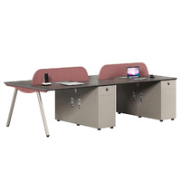 Poste de travail de bureau individuel moderne en bois avec cloison de séparation et bureau informatique, ensemble de mobilier personnalisable
