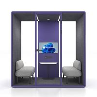 Cabine de travail modulaire amovible en aluminium pour hôtel, centre commercial, bureau, cabine téléphonique, espace de travail privé, facile à installer