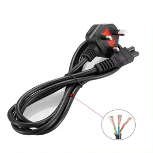 Yilun Copper 3 Pin Uk Plug Pc Laptop Computer Monitor Ac Power Cord Cable For Hair Dryer Power Cable