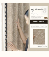 Rideaux en chenille Jacquard Monet crème, occultants, pour salon, chambre, balcon, textile de maison