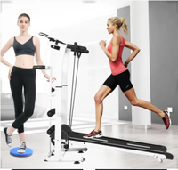 Cinta de correr plegable no motorizada para el hogar con inclinación de 3 niveles y pantalla LCD-Máquina de ejercicios ecológica para uso doméstico