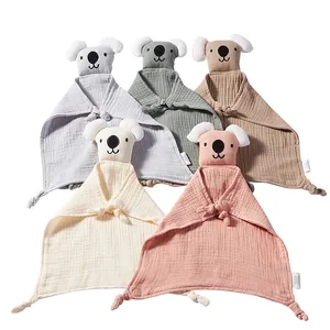 考拉被子婴儿可爱有机棉薄纱安全毯柔软透气婴儿男孩女孩男女通用