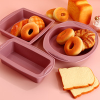7 pièces trois couleurs Silicone gâteau moule cuisson ensemble d'outils ménage four Toast Biscuit pain pâtisserie Muffin tasse moule