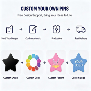 Épingles personnalisées sans nickel en forme d'étoile, motif dessin animé, bouton magnétique sûr, décoration légère, logo personnalisé, mignonnes <span class=keywords><strong>pour</strong></span> enfants - Product Image 3