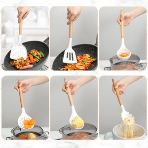 12-Piece Silicone <b>Kitchen</b> Utensil Set Wooden Handle Cooking <b>Tools</b> and <b>Gadgets</b> for <b>Kitchens</b> - Product Image 4