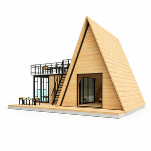 DYCE Casa in Legno Prefabbricata di Lusso Personalizzata per Hotel e B&B all'Aperto, Struttura in Acciaio Tipo Container, Design Moderno Triangolare A-type, Smontabile, 3D - Product Image 1