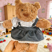 [Uniquement vêtements] Ensemble haut en mousseline à pois et jupe en jean pour poupée en peluche Ourson Barcelone 28/37/46cm, tenue pour petit ours