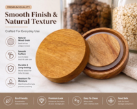 Vietnam WeWood Pot de rangement hermétique en bois avec couvercle fileté et joint en silicone, boîte à thé en bois, couvercle alimentaire rond anti-fuite
