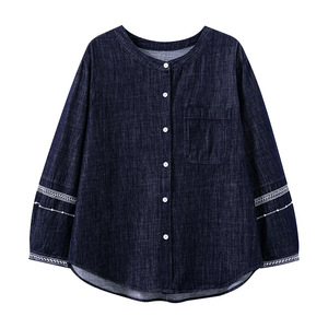 Camisa Azul Denim para Mujer, Manga 3/4, Diseño Nuevo Primavera 2026, Chaqueta Ligera para Mujer - Product Image 5