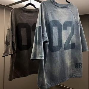 T-shirt Homme Vintage Oversize 100% Coton Personnalisé de Haute Qualité, Lavage Acide, Coupe Courte, Imprimé Numérique, Tissé, Idéal Été - Product Image 4