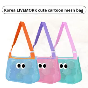 Sac <span class=keywords><strong>de</strong></span> plage <span class=keywords><strong>de</strong></span> voyage pour enfants, motif dessin animé, en maille écologique, taille personnalisée, style coréen Young Shoots Livemork - Product Image 2