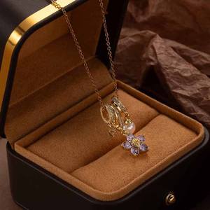 DAIHE el yapımı ince Charm kolye kakma zirkon püsküller altın kaplama paspayı kristaller ile Trendy DIY moda takı aksesuar - Product Image 4