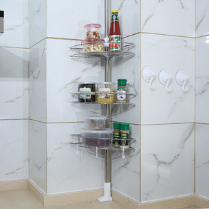 Fabricante ajustable niquelado 4 capas Cesta de acero varilla de tensión Caddy estante de baño - Product Image 5