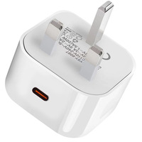 Chargeur mural USB-C à charge rapide PD 20W de haute qualité avec prise britannique pour téléphone portable et écouteurs, certifié UKCA