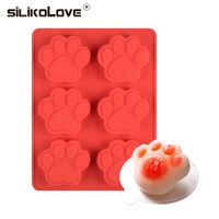 SILIKOLOVE usine 6 cavités empreinte de patte de chat forme gâteau fabricant LFGB platine antiadhésif sans BPA Silicone Mousse moules à gâteaux