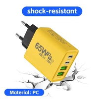 Universel PD 65W 30W USB Type C Jaune Adaptateur Secteur Brique EU US Plug Charge Rapide Cube Bloc Chargeur de Téléphone Portable Sortie AC