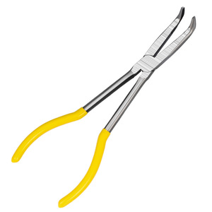 Pince à bec effilé de style japonais à manche long, 11 pouces, en acier à haute teneur en carbone, qualité industrielle, bec pointu, mâchoire lisse - Product Image 2