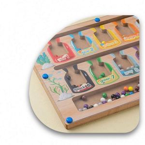 Activités éducatives pour garçons et filles, cadeau de Noël et d'anniversaire, jeu de plateau pour tout-petits, labyrinthe de couleurs et de nombres, puzzles en bois avec billes magnétiques - Product Image 5