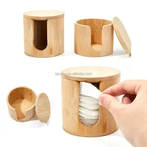 Biodegradable Bamboo Holder for Round Make Up Cotton Pads or Coasters