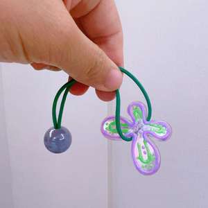 Flor de mariposa de alta calidad para niños, cuentas de bolas grandes, coleta para niñas, soporte para aldaba, lazos para el cabello, balies para el cabello, Bobble elástico para el cabello - Product Image 6