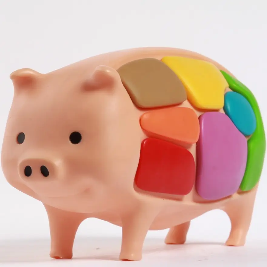 Fábrica personalizada vinilo coreano juguete PVC cerdo ahorro de dinero moneda hucha