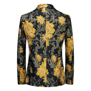 <span class=keywords><strong>Blazer</strong></span> de Costume <span class=keywords><strong>Homme</strong></span> Chic à <span class=keywords><strong>Bouton</strong></span> Unique, Imprimé Floral 3D, Style Décontracté et Habillé pour Mariage - Vente en Gros - Product Image 4