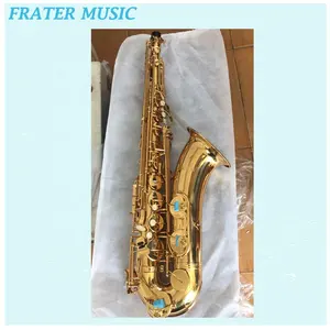 Saxofone de alto grau profissional dourado bloqueado bb liso tenor com tom de rolo (JTS-611)