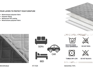 Wasserdichte Hunde bettdecke Haustier decke für Möbel Bett Couch Sofa Wende <span class=keywords><strong>Big</strong></span> <span class=keywords><strong>Dog</strong></span> Pee Pad Große wasch bare Pet Pee Pads Matten - Product Image 6